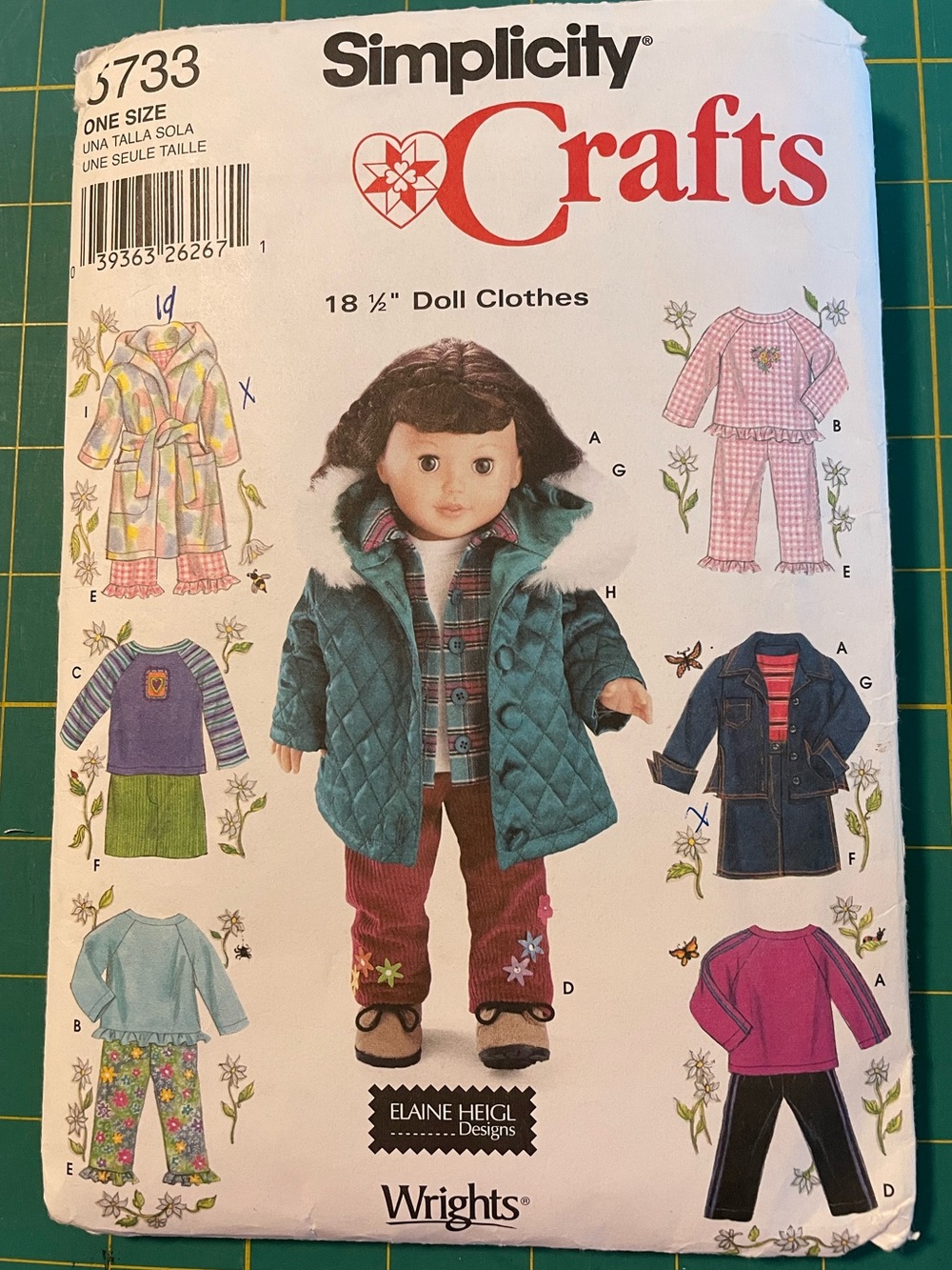 Simplicity 5733 18” Doll Clothes Pattern
